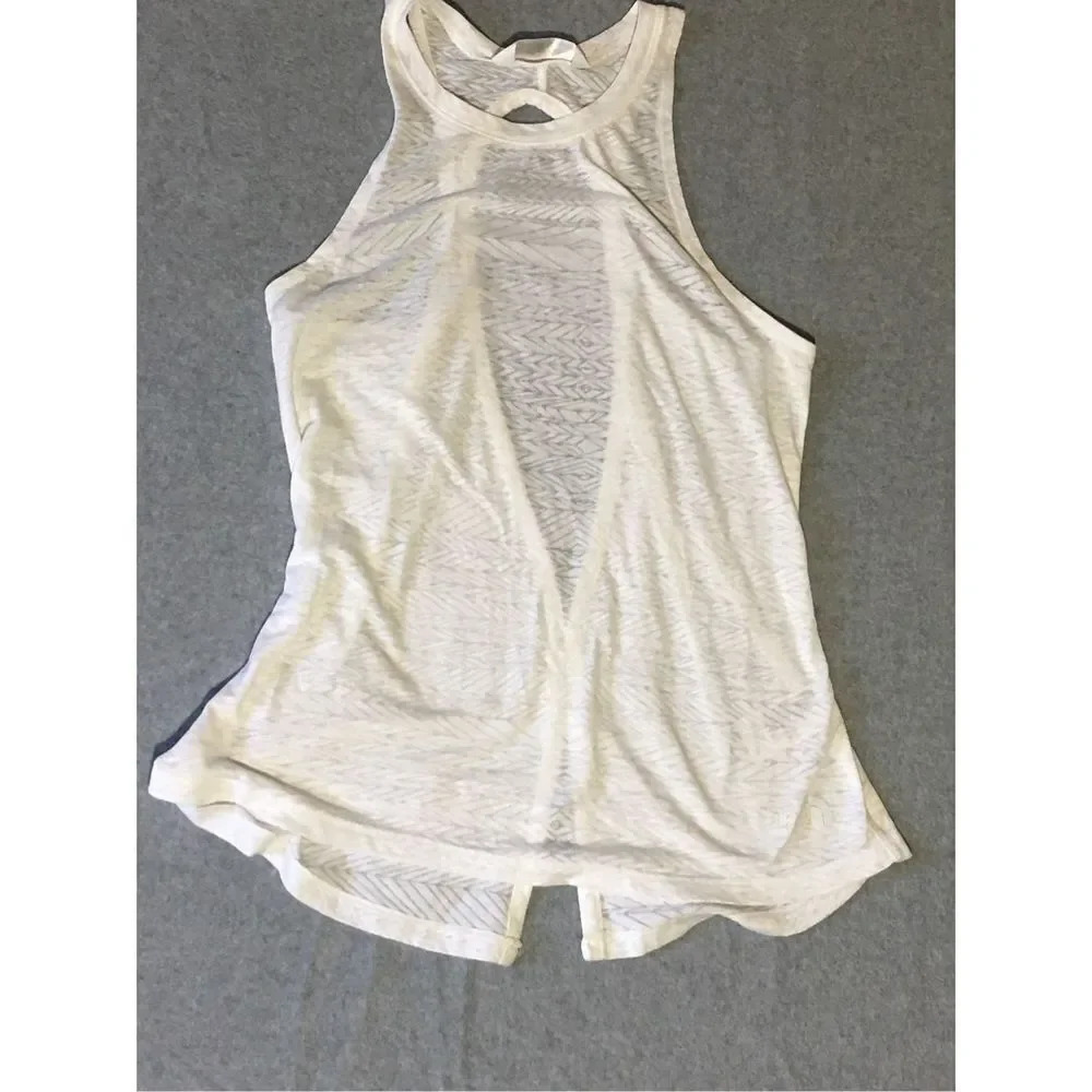 Womens The North Face Tank Top Size Small White Open Back Lightweight Flashdry